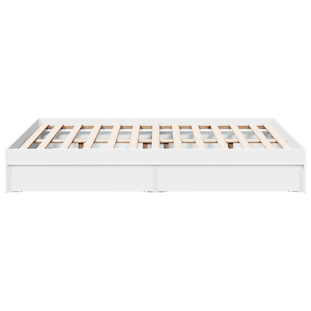 vidaXL Giroletto con Cassetti Bianco 120x190 cm in Legno Multistrato