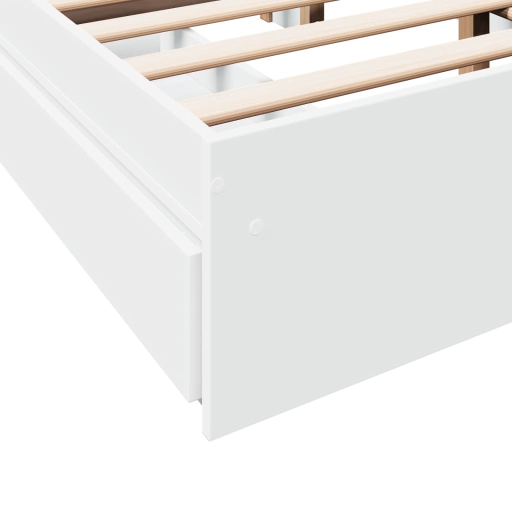 vidaXL Giroletto con Cassetti Bianco 120x190 cm in Legno Multistrato