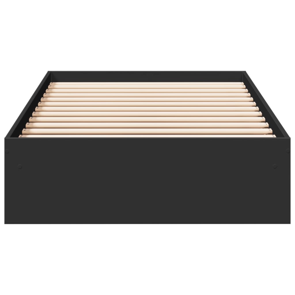 Giroletto con Cassetti Nero 90x190 cm in Legno Multistrato 3280707