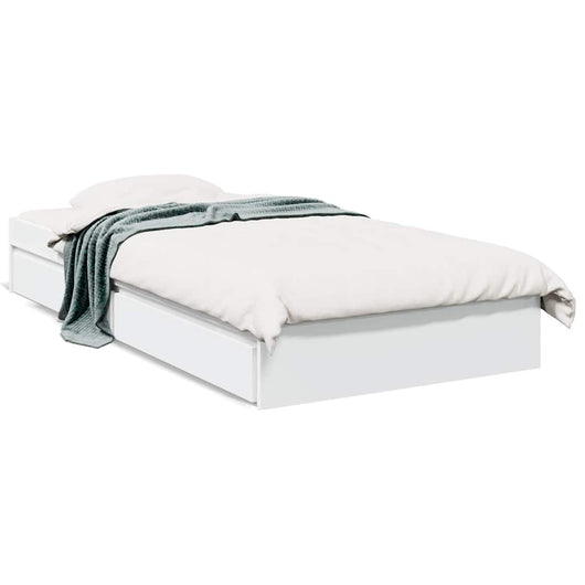 Giroletto con Cassetti-Struttura Letto con contenitore Bianco 75x190 cm in Legno Multistrato 485476