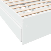 Giroletto con Cassetti-Struttura Letto con contenitore Bianco 75x190 cm in Legno Multistrato 485476
