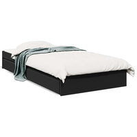 Giroletto con Cassetti-Struttura Letto con contenitore Nero 75x190 cm in Legno Multistrato 273062