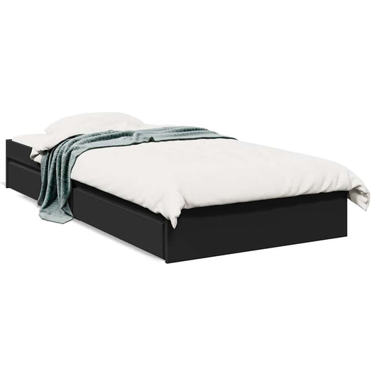 Giroletto con Cassetti-Struttura Letto con contenitore Nero 75x190 cm in Legno Multistrato 273062
