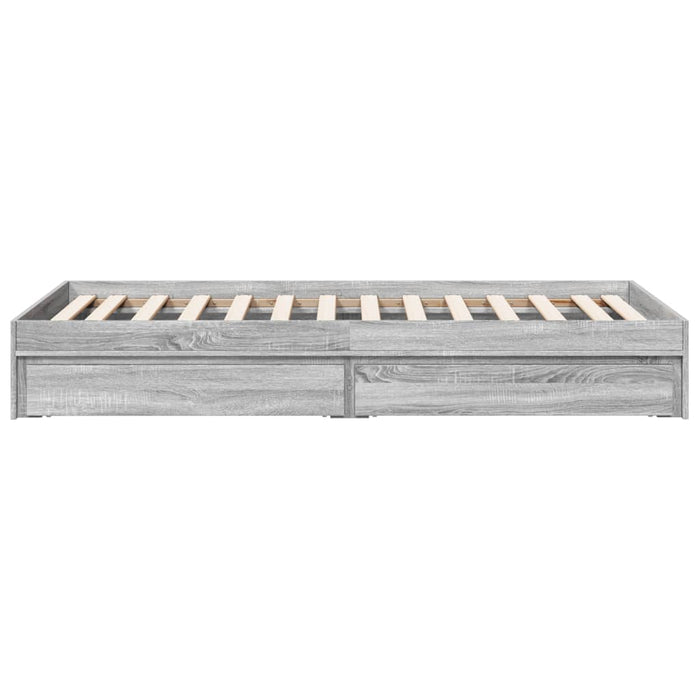 Giroletto Cassetti-Struttura Letto con contenitore Grigio Sonoma 75x190 cm Legno Multistrato 365203