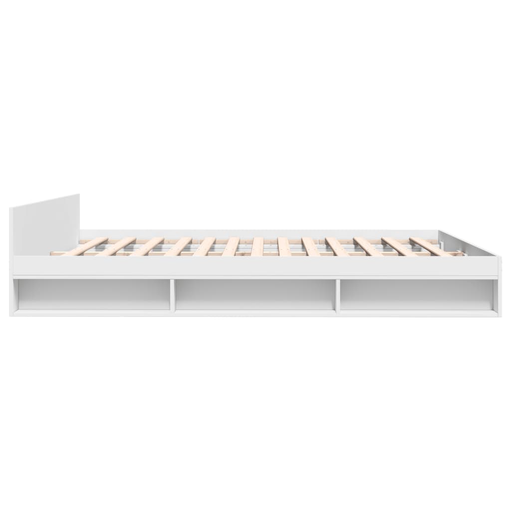 Giroletto con Cassetti-Struttura Letto con contenitore Bianco 200x200 cm in Legno Multistrato 671999