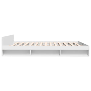 Giroletto con Cassetti-Struttura Letto con contenitore Bianco 200x200 cm in Legno Multistrato 671999