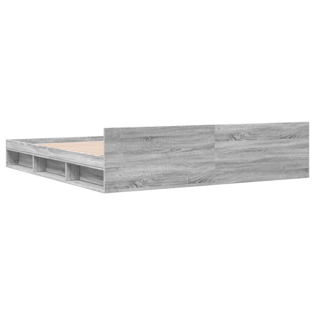 Giroletto Cassetti Grigio Sonoma 180x200 cm Legno Multistrato