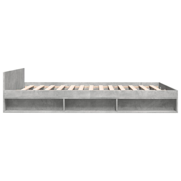 Giroletto Cassetti-Struttura Letto con contenitore Grigio Cemento 120x200 cm Legno Multistrato 280554