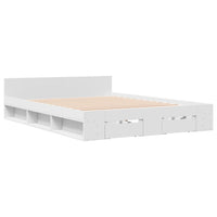 Giroletto con Cassetti-Struttura Letto con contenitore Bianco 120x190 cm in Legno Multistrato 302265