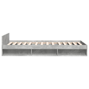 Giroletto Cassetto-Struttura Letto con contenitore Grigio Cemento 90x190 cm Legno Multistrato