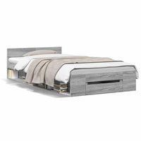 Giroletto Cassetto-Struttura Letto con contenitore Grigio Sonoma 90x190 cm Legno Multistrato