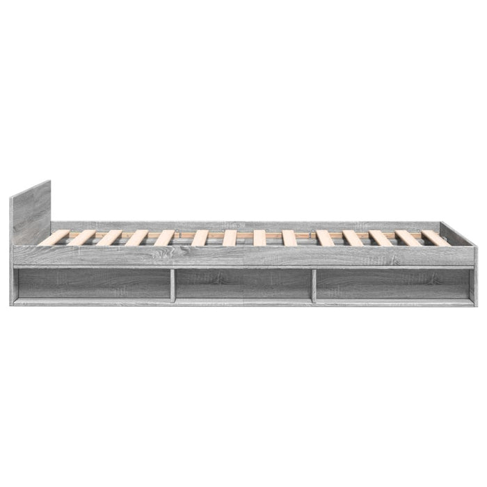 Giroletto Cassetto-Struttura Letto con contenitore Grigio Sonoma 90x190 cm Legno Multistrato
