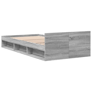 Giroletto Cassetto-Struttura Letto con contenitore Grigio Sonoma 90x190 cm Legno Multistrato