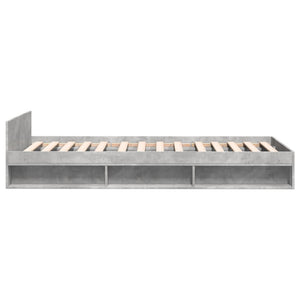 Giroletto Cassetto-Struttura Letto con contenitore Grigio Cemento 100x200 cm Legno Multistrato