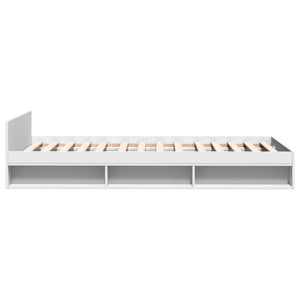 Giroletto con Cassetto-Struttura Letto con contenitore Bianco 90x200 cm in Legno Multistrato