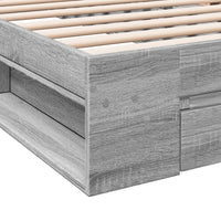 Giroletto Cassetto-Struttura Letto con contenitore Grigio Sonoma 90x200 cm Legno Multistrato
