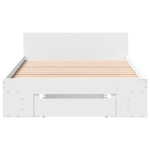 Giroletto con Cassetto Bianco 75x190 cm in Legno Multistrato 3280804
