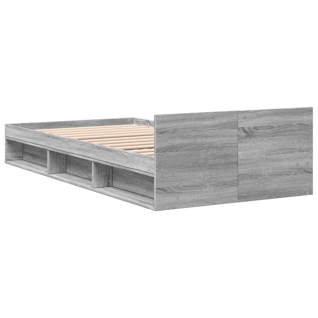 Giroletto Cassetto-Struttura Letto con contenitore Grigio Sonoma 75x190 cm Legno Multistrato