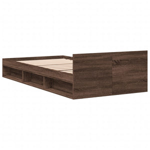 Giroletto Cassetto-Struttura Letto con contenitore Rovere Marrone 75x190 cm Legno Multistrato