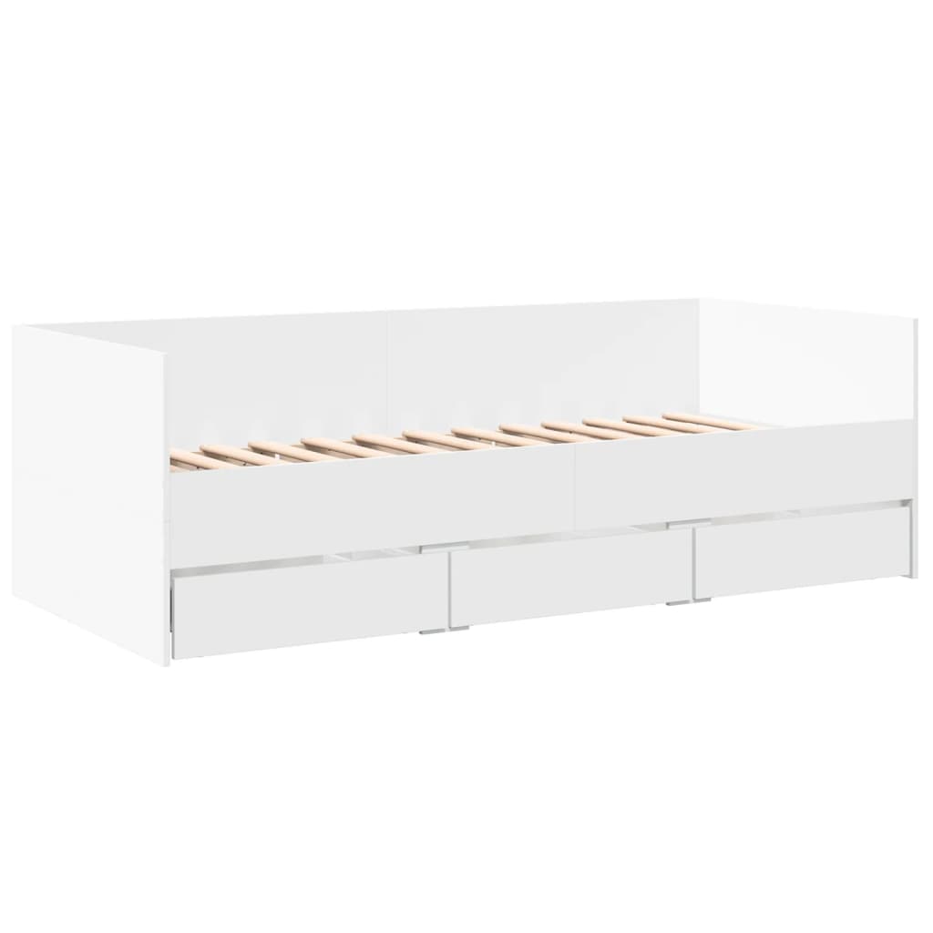 Divano Letto con Cassetti senza Materasso-Sofa Letto-Daybed Bianco 100x200 cm 428710