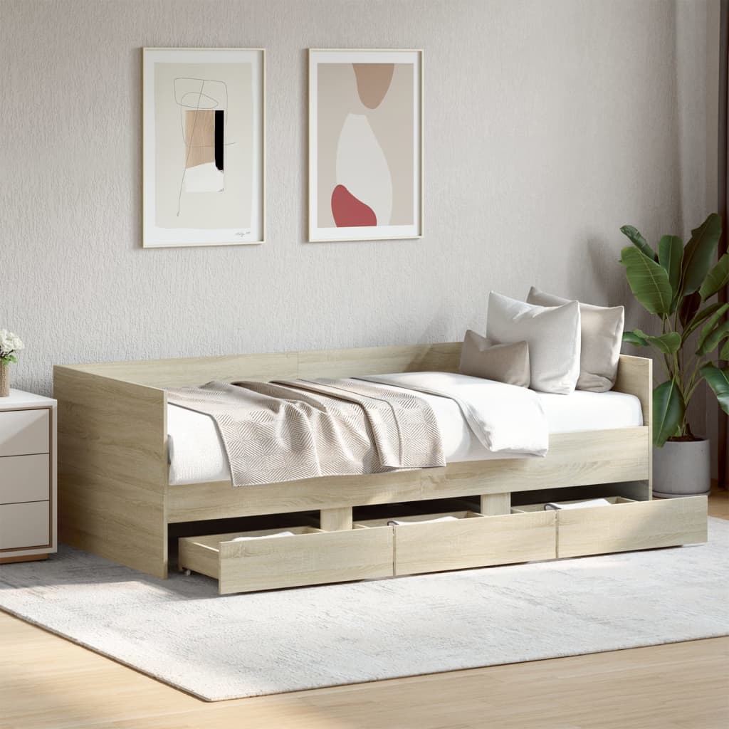 Divano Letto con Cassetti senza Materasso-Sofa Letto-Daybed 100x200 cm 110591