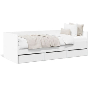 Divano Letto con Cassetti senza Materasso-Sofa Letto-Daybed Bianco 90x200 cm 708258