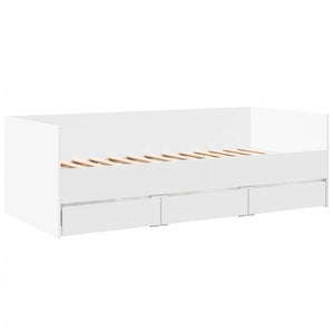Divano Letto con Cassetti senza Materasso Bianco 90x190 cm 3280825