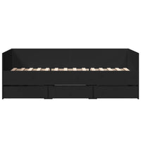 Divano Letto con Cassetti senza Materasso Nero 90x190 cm 3280826