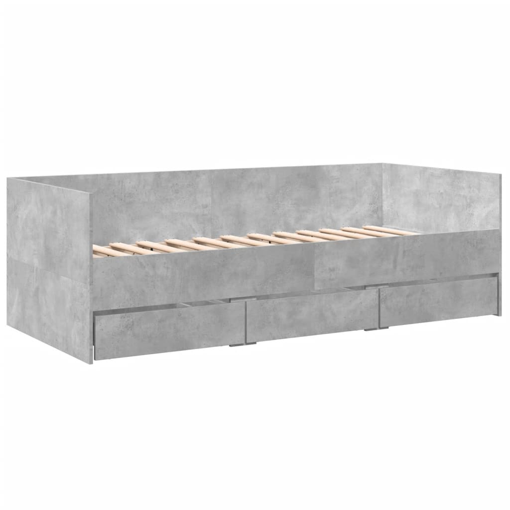 Divano Letto con Cassetti Grigio Cemento 90x190 cm Multistratocod mxl 115041