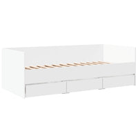 Divano Letto con Cassetti senza Materasso Bianco 75x190 cm 3280832