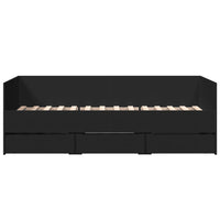 Divano Letto con Cassetti senza Materasso Nero 75x190 cm 3280833