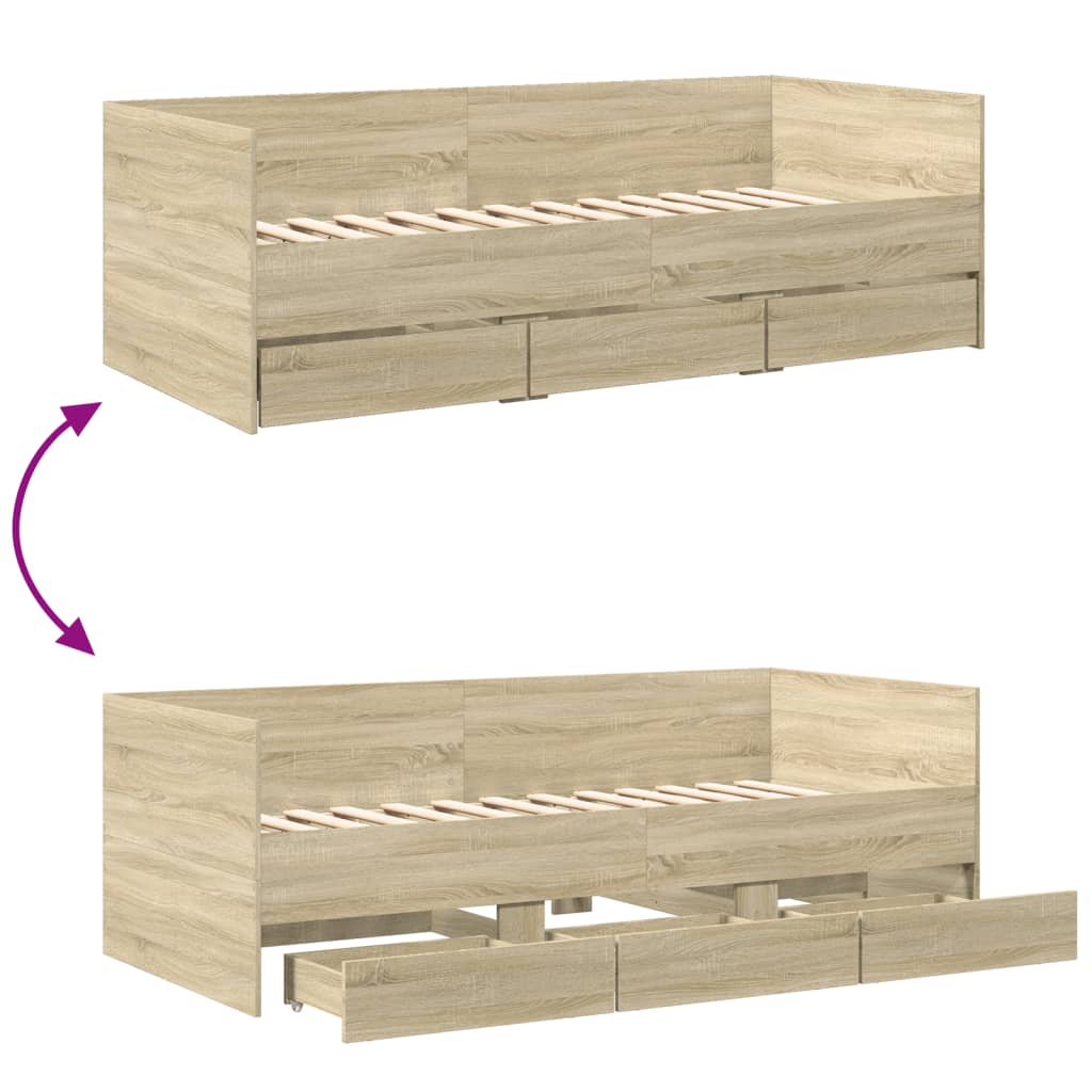 Divano Letto con Cassetti senza Materasso-Sofa Letto-Daybed 75x190 cm 406988
