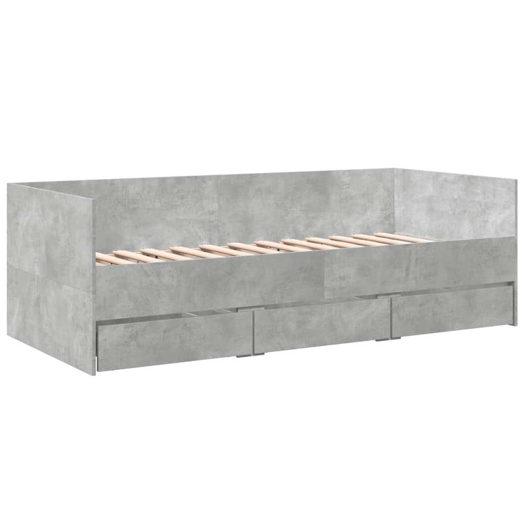 Divano Letto con Cassetti Grigio Cemento 75x190 cm Multistratocod mxl 115042