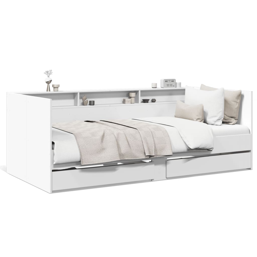 Divano Letto con Cassetti senza Materasso-Sofa Letto-Daybed Bianco 100x200 cm 655267