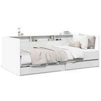 Divano Letto con Cassetti Bianco 75x190 cm in Legno Multistratocod mxl 91069