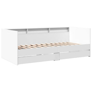 Divano Letto con Cassetti Bianco 75x190 cm in Legno Multistratocod mxl 91069