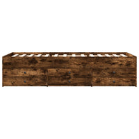 Divano Letto con Cassetti senza Materasso Rovere Fumo 100x200cm 3280871