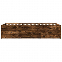 Divano Letto con Cassetti senza Materasso Rovere Fumo 90x200 cm 3280878