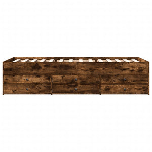 Divano Letto con Cassetti senza Materasso Rovere Fumo 90x200 cm 3280878