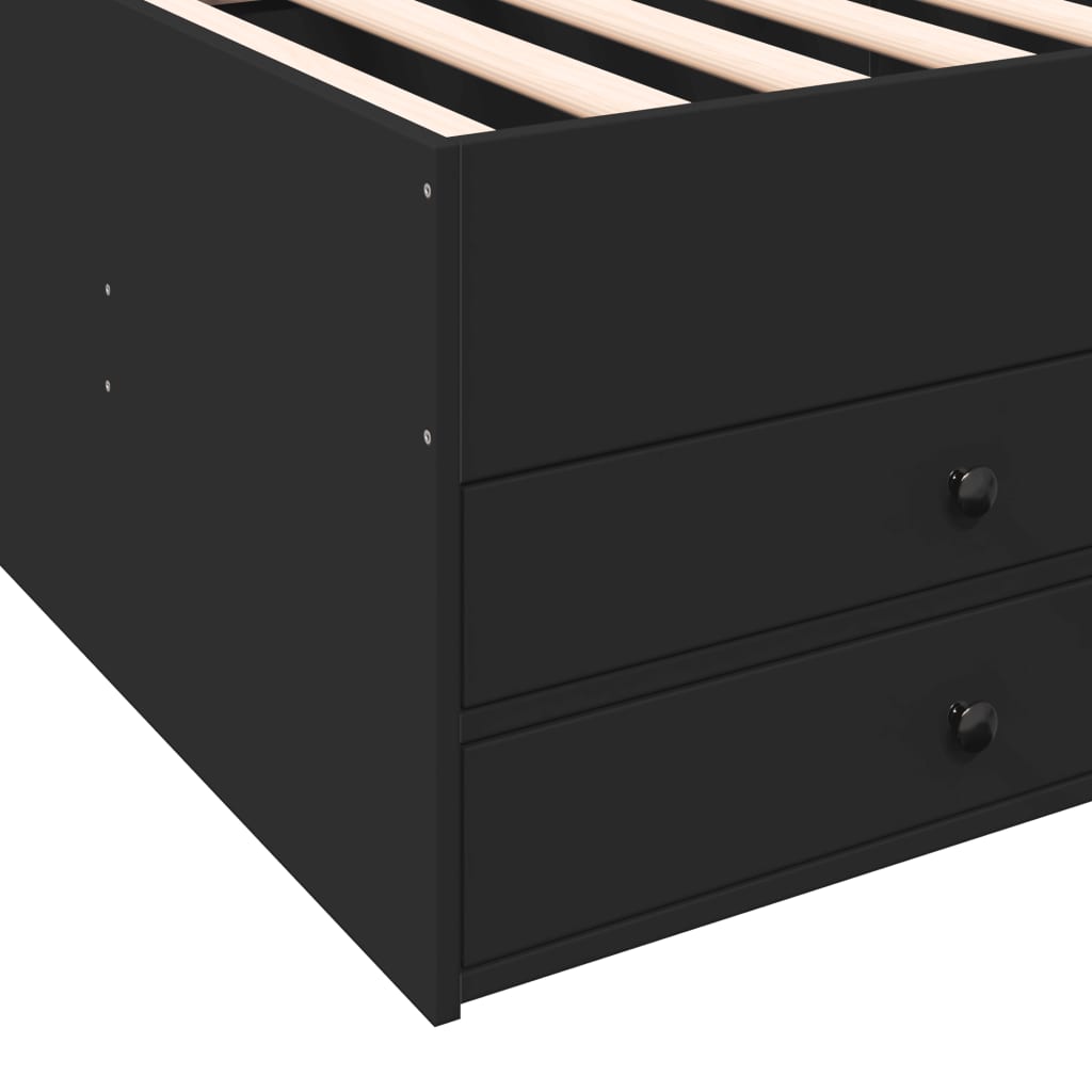 Divano Letto con Cassetti senza Materasso-Sofa Letto-Daybed Nero 75x190 cm 730244