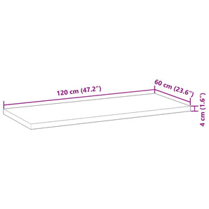 vidaXL Piano da Bagno Non Trattato 120x60x4cm Legno Massello di Acacia