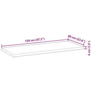 vidaXL Piano da Bagno Finitura a Olio 120x60x4 cm in Legno di Acacia