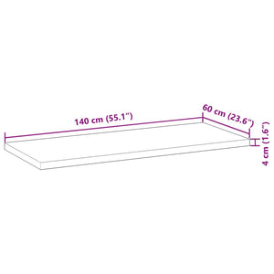 vidaXL Piano da Bagno Finitura a Olio 140x60x4 cm in Legno di Acacia