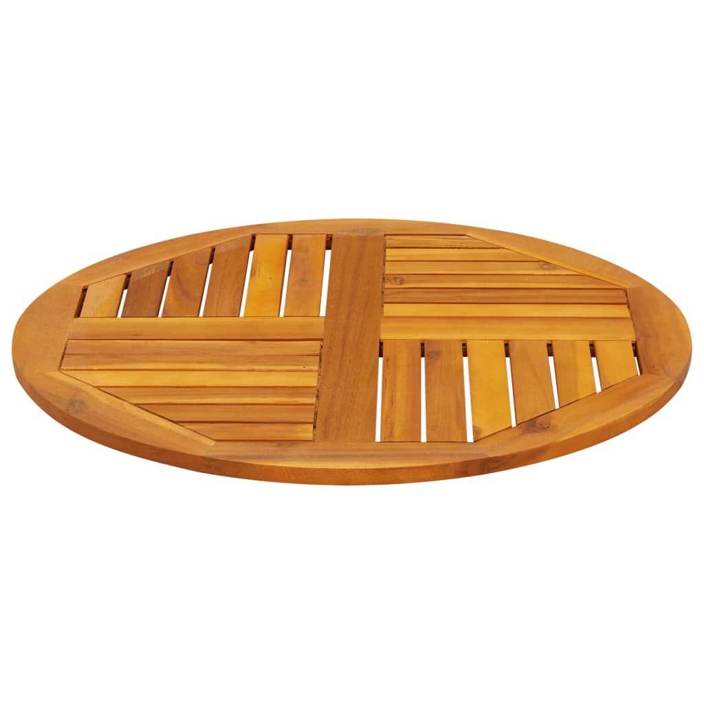 vidaXL Piano per Tavolo Ø70x2 cm Rotondo in Legno Massello di Acacia