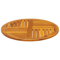 vidaXL Piano per Tavolo Ø70x2 cm Rotondo in Legno Massello di Acacia