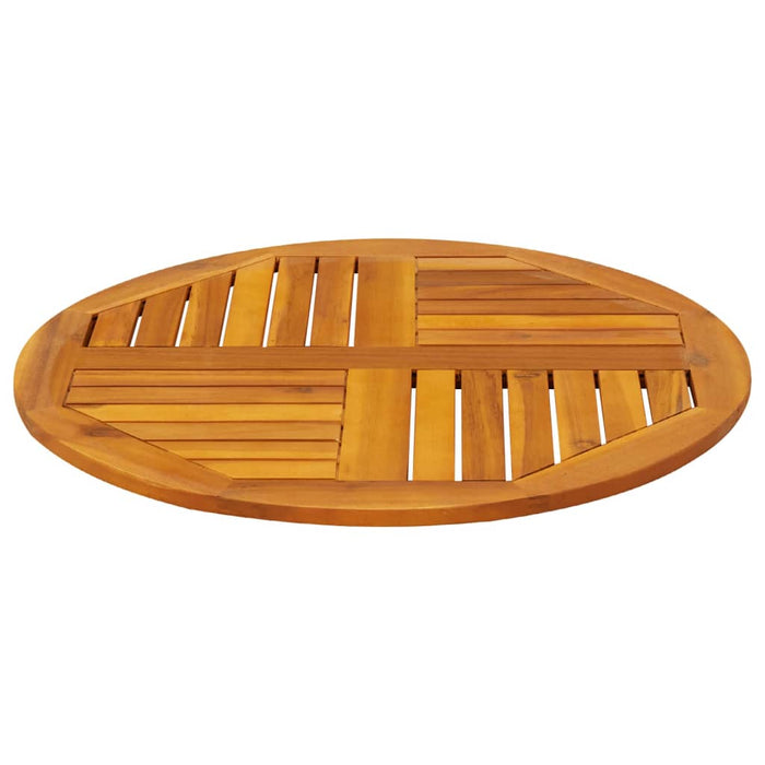 vidaXL Piano per Tavolo Ø70x2 cm Rotondo in Legno Massello di Acacia