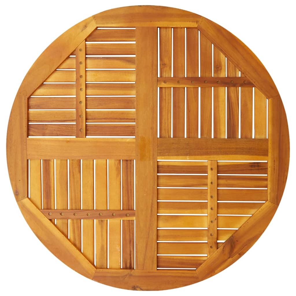 Piano per Tavolo Ø90x2,2 cm Rotondo in Legno Massello di Acacia