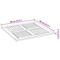 Piano per Tavolo 80x80x2,2 cm Quadrato Legno Massello di Faggio 4004256