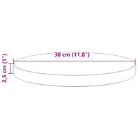 Piano Tavolo Rotondo Marrone Cera Ø30x2,5cm Legno Massello Pino