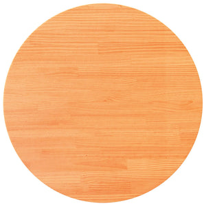 Piano Tavolo Rotondo Marrone Cera Ã˜80x2,5cm Legno Massello Pino